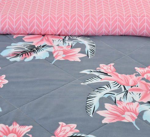 Rose 180 GSM Reversible AC Comforter for Double Bed by Florida (Dark Blue)